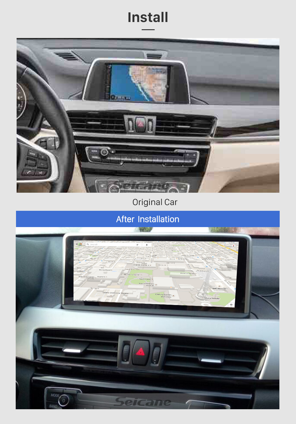 10.25 Inch Android 8.1 HD Touchscreen 2016 2017 BMW X1 F48  