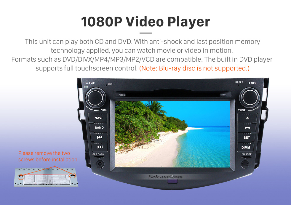 Seicane HD Сенсорный экран 2006-2012 Toyota Rav4 Android 8.0 радио DVD GPS-навигационная система Bluetooth OBD2 DVR Камера заднего вида 1080P Управление рулевым колесом 3G WIFI