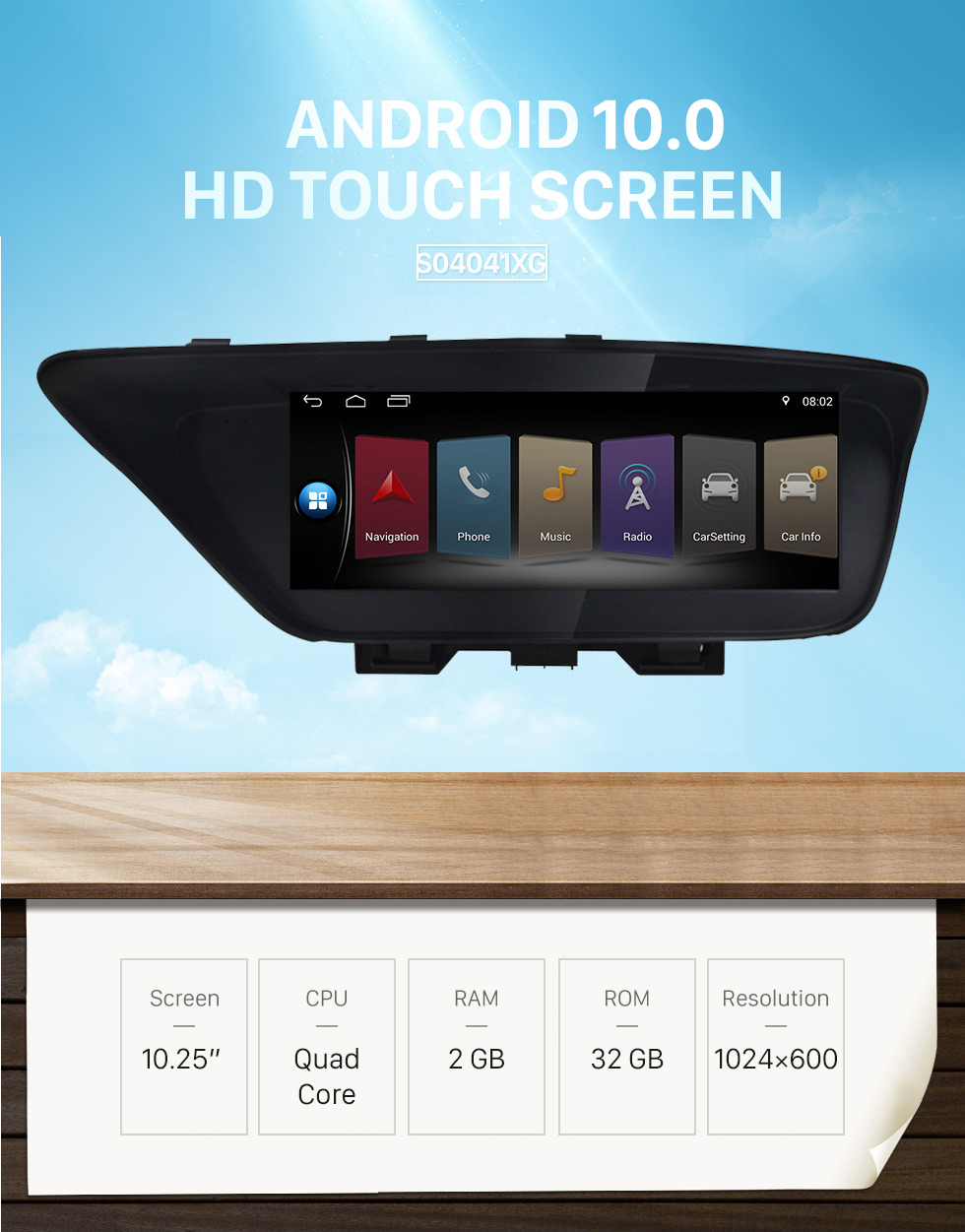 Seicane OEM 10,25 pouces pour 2012 2013 2014 LEXUS ES Android 10.0 Radio Bluetooth HD Écran tactile Prise en charge de la navigation GPS Carplay DAB + TPMS