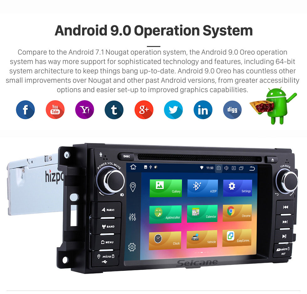 Seicane Android 9.0 Carro A/V DVD sistema de navegação para 2007-2013 Jeep Wrangler Unlimited com Rádio LinkMirror 3G WiFi 1080P Retrovisor Câmera OBD2