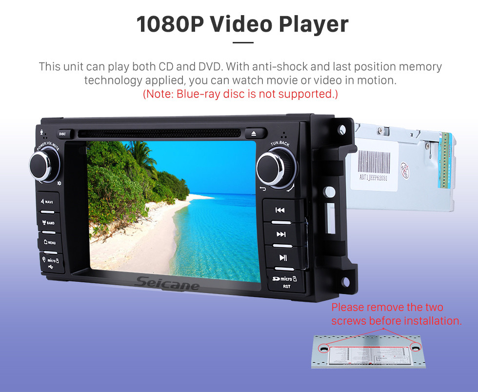 Seicane Android 9.0 Nachrüst OEM GPS DVD Player für 2008-2012 Jeep Grand Cherokee 3G Wlan Bluetooth Radioempfang 1080P AUX USB SD