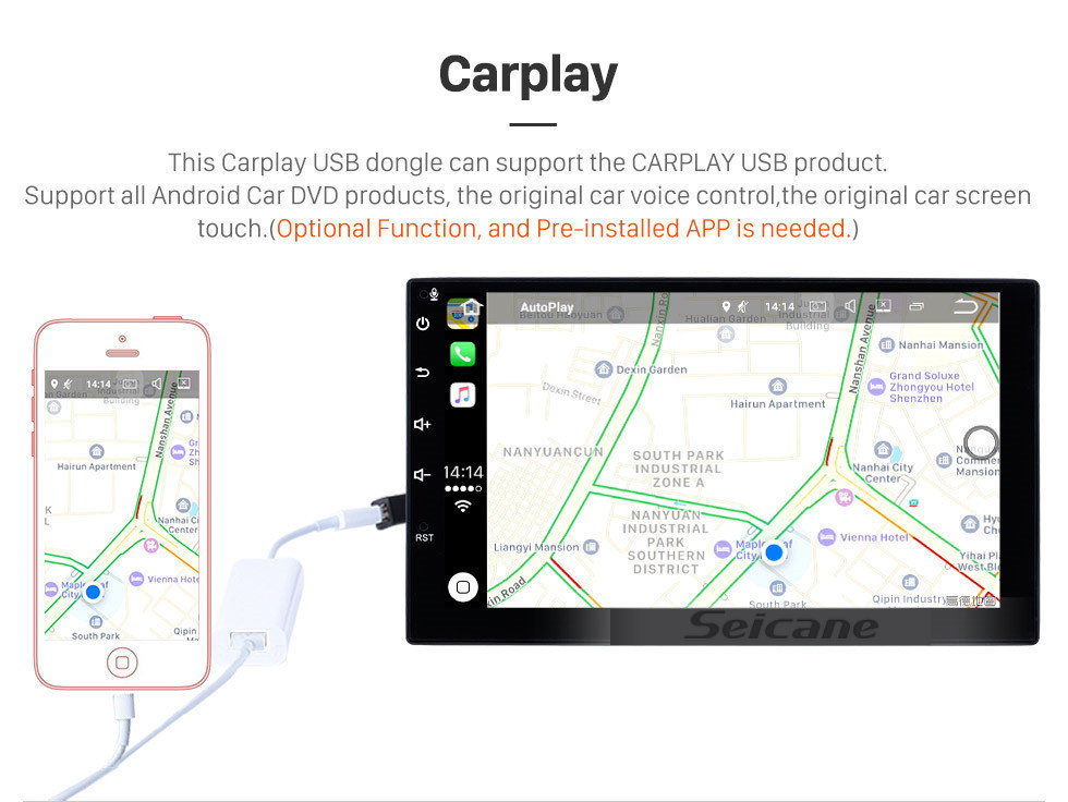 Seicane 8 polegadas 2007-2011 Toyota RAV4 Android 10.0 Rádio de navegação GPS Bluetooth Música AUX HD Touchscreen com suporte para TV digital Carplay DVR DAB + TPMS