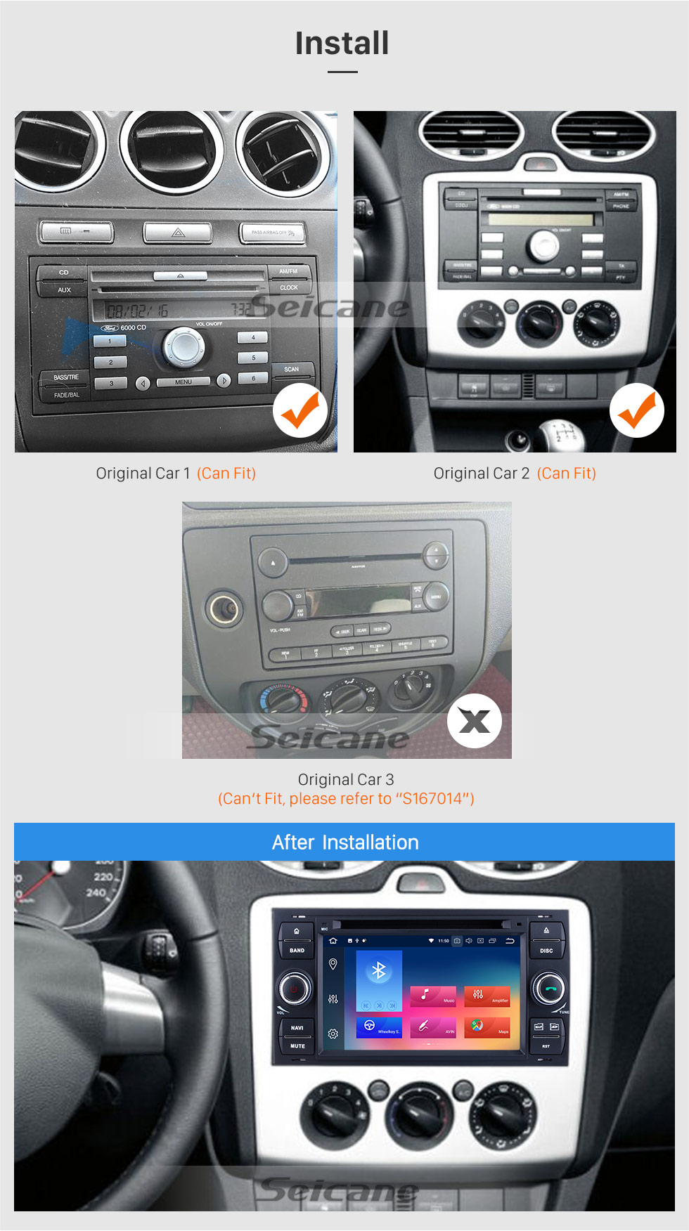 Seicane 8 polegadas 2007-2011 Toyota RAV4 Android 10.0 Rádio de navegação GPS Bluetooth Música AUX HD Touchscreen com suporte para TV digital Carplay DVR DAB + TPMS