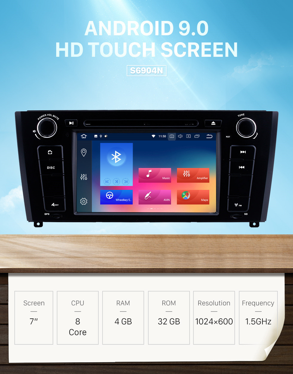 Seicane 7 Zoll Android 10.0 HD Touchscreen 1024 * 600 2004-2012 BMW 1er E81 E82 116i 118i 120i 130i mit Bluetooth Radio DVD Navigationssystem AUX WIFI Mirror Link OBD2