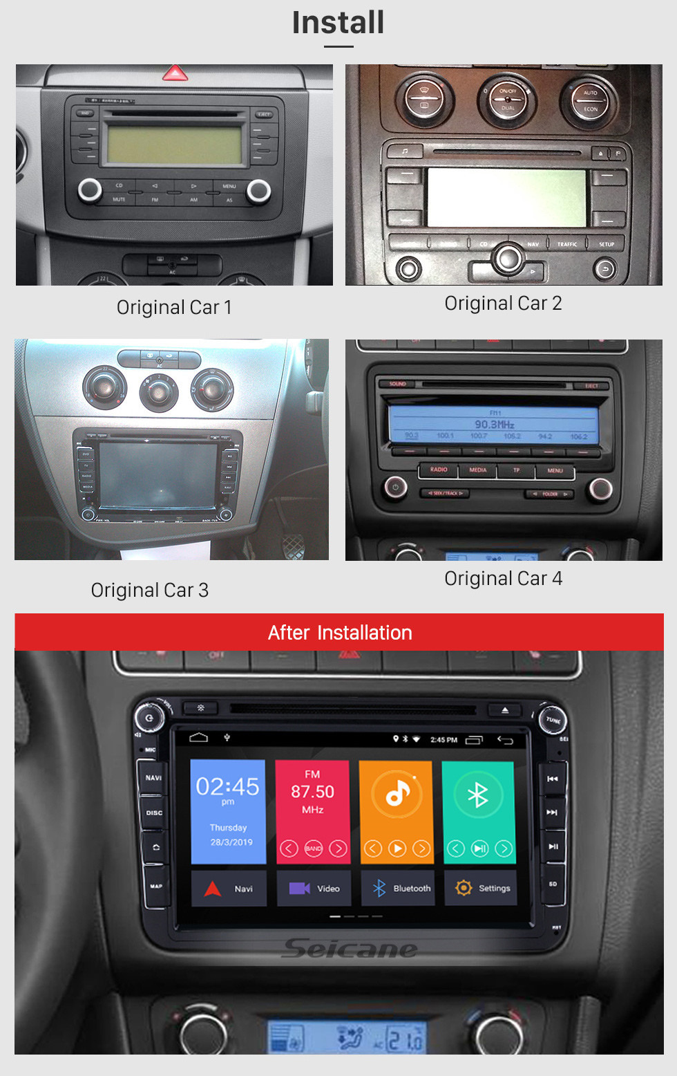 Seicane Android 10.0 8-Zoll-HD-Touchscreen-DVD-Player für VW VOLKSWAGEN MAGOTAN 2006-2012 GPS-Navigationsradio USB WIFI Bluetooth Mirror Link 1080P
