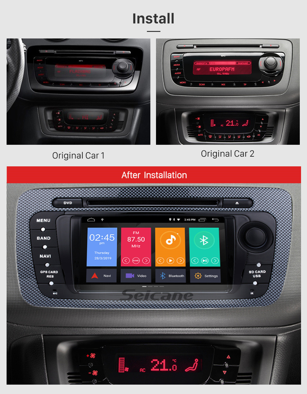 6.2 Pulgadas Reproductor de DVD Multimedia GPS Navegación para Seat Ibiza 6J  MK4 SportCoupe Ecomotive Cupra Android 10.0 Doble DIN Auto Radio Estéreo  CarPlay (Quad Core 2GB RAM 16GB ROM) : .com.mx