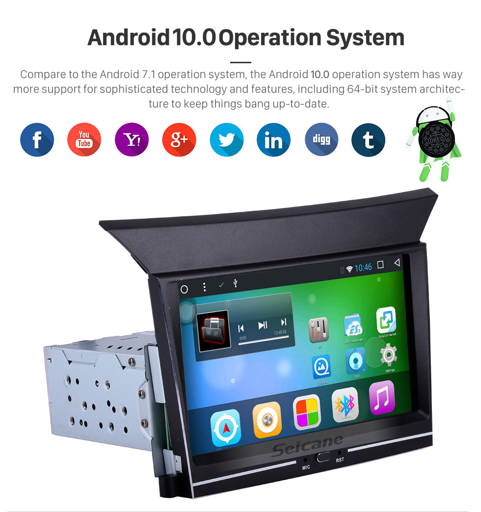 Seicane Écran tactile 7 pouces 1024 * 600 2009 2010 2012 2013 HONDA PILOT Android 10.0 Système de navigation GPS avec réseau Bluetooth Carplay 4G