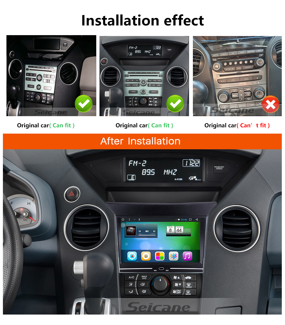 Seicane Écran tactile 7 pouces 1024 * 600 2009 2010 2012 2013 HONDA PILOT Android 10.0 Système de navigation GPS avec réseau Bluetooth Carplay 4G