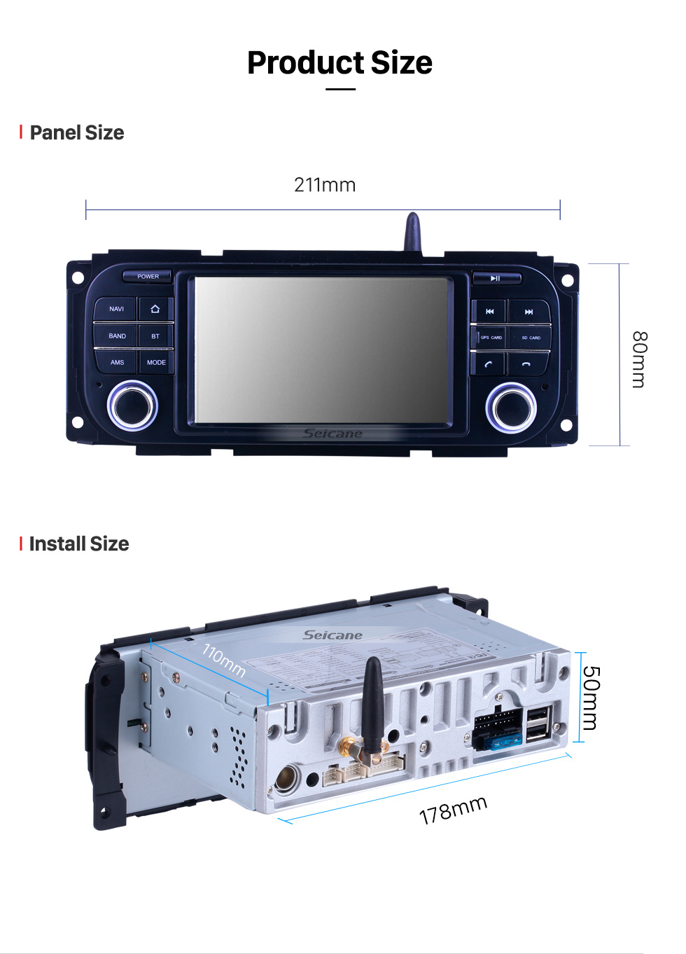 Seicane OEM Reproductor DVD Radio Pantalla táctil para 2002-2007 Dodge Caravan Soporta 3G WiFi TV Bluetooth sistema de navegación GPS TPMS DVR OBD Vínculo espejo Vídeo cámara de reserva 