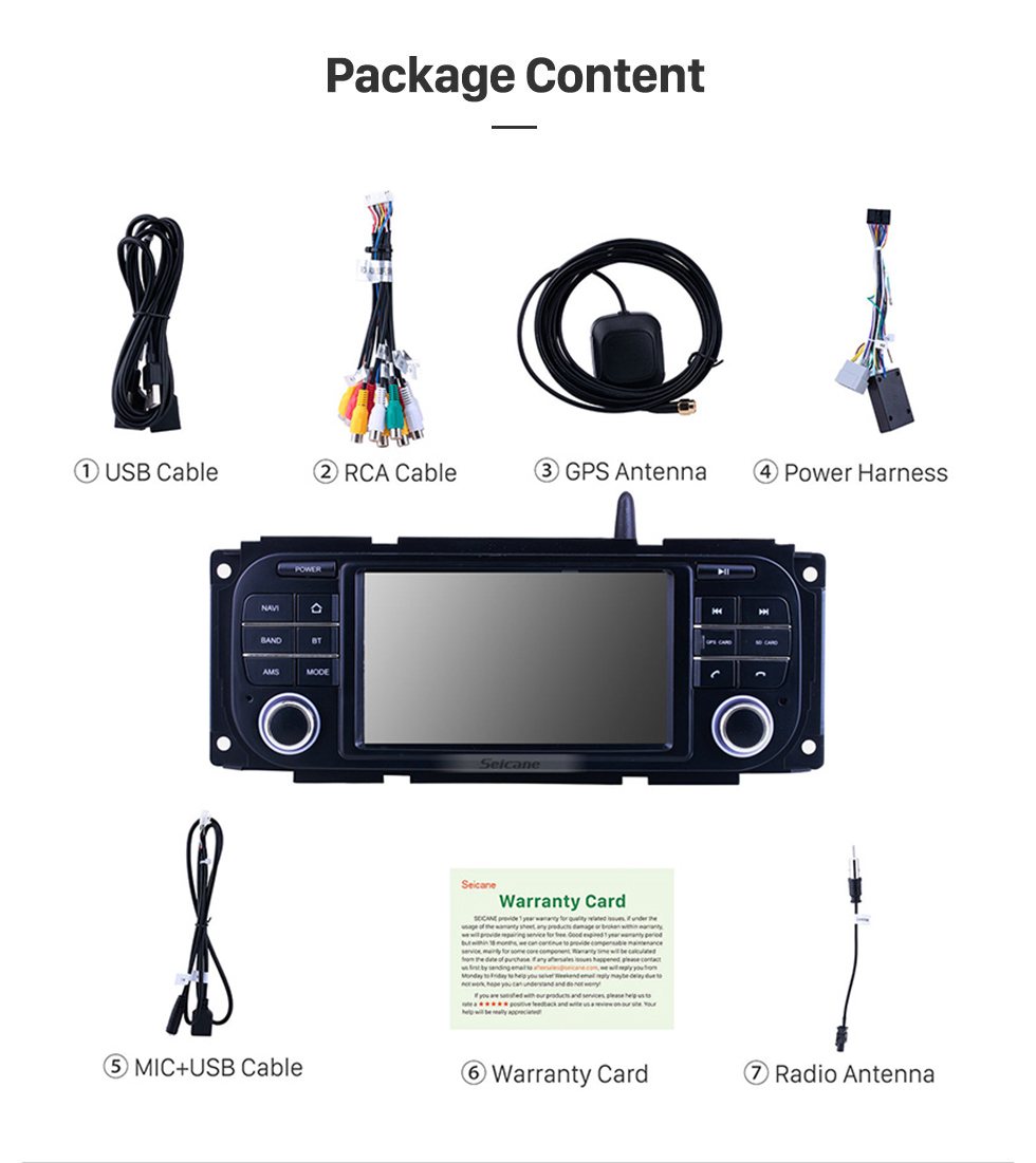Seicane OEM Reproductor DVD Radio Pantalla táctil para 2002-2007 Dodge Caravan Soporta 3G WiFi TV Bluetooth sistema de navegación GPS TPMS DVR OBD Vínculo espejo Vídeo cámara de reserva 