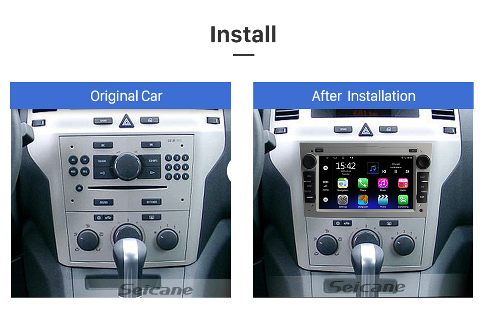 Seicane 7 Zoll Android 13.0 für 2006-2008 2009 2010 2011 Opel Vauxhall Corsa Astra Vivaro Zafira Stereo-GPS-Navigationssystem mit Bluetooth-Touchscreen-Unterstützung Rückfahrkamera