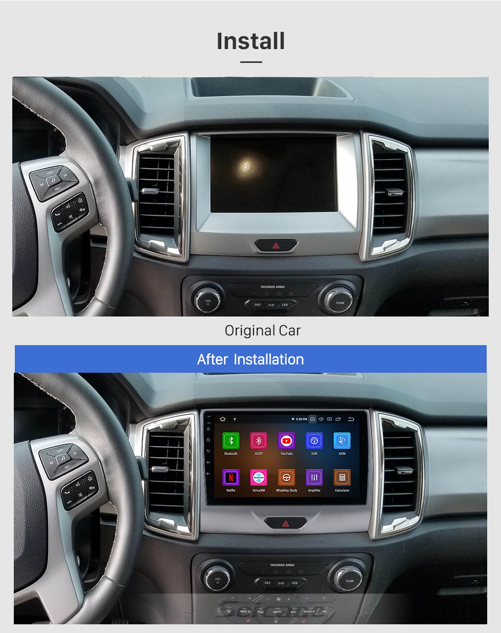 9 inch Android 10.0 For 2015 Ford RANGER Radio GPS Navigation System ...