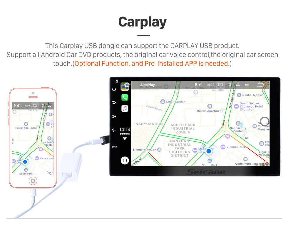 Seicane Android 10.0 Pantalla táctil HD de 9 pulgadas 2015 SSANG YONG Tivolan Radio Sistema de navegación GPS con soporte Bluetooth Carplay