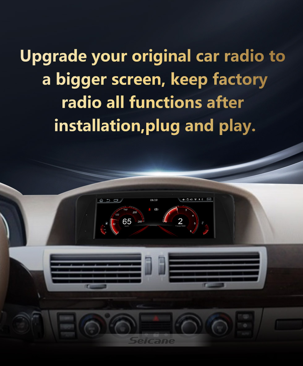 Seicane Android 10.0 pour 2004-2007 2008 2009 BMW Série 7 E65 E66 E92 CCC Radio Système de navigation GPS avec écran tactile HD de 8,8 pouces Prise en charge Bluetooth Carplay HD TV numérique