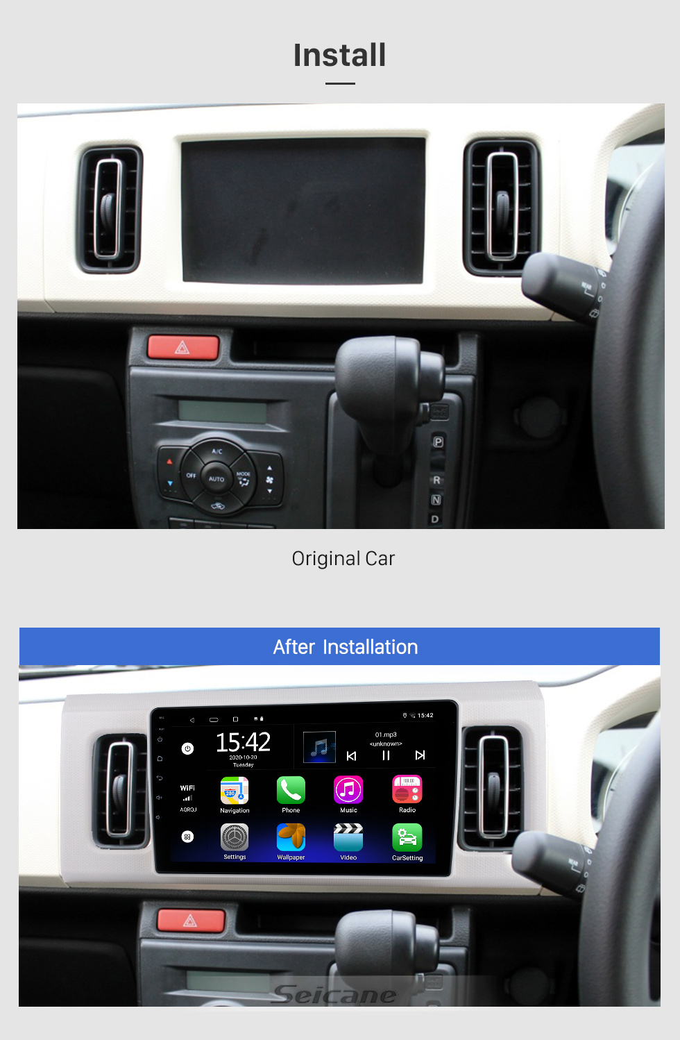 Seicane Rádio OEM 10,1 polegadas Android 10.0 para 2006-2015 TOYOTA LAND CRUISER Bluetooth HD Touchscreen GPS Navegação compatível com Carplay Câmera traseira TPMS