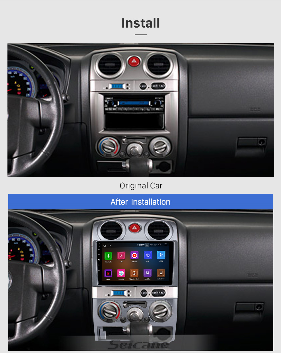 Seicane Android 11.0 HD Écran tactile 9 pouces pour 2006-2012 Isuzu D MAX / MU-7 / Chevrolet Colorado Radio Système de navigation GPS avec prise en charge USB Bluetooth Carplay