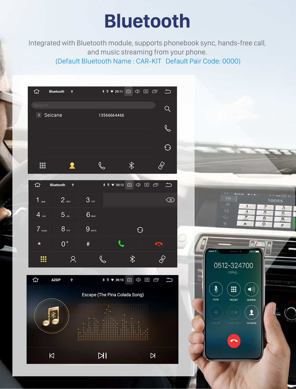 Seicane 9 pulgadas 2 din HD Pantalla táctil Android 10.0 Radio Estéreo Sistema de navegación GPS para 2003-2012 VW Volkswagen Passat Golf Jetta con USB OBD2 Bluetooth música Wifi