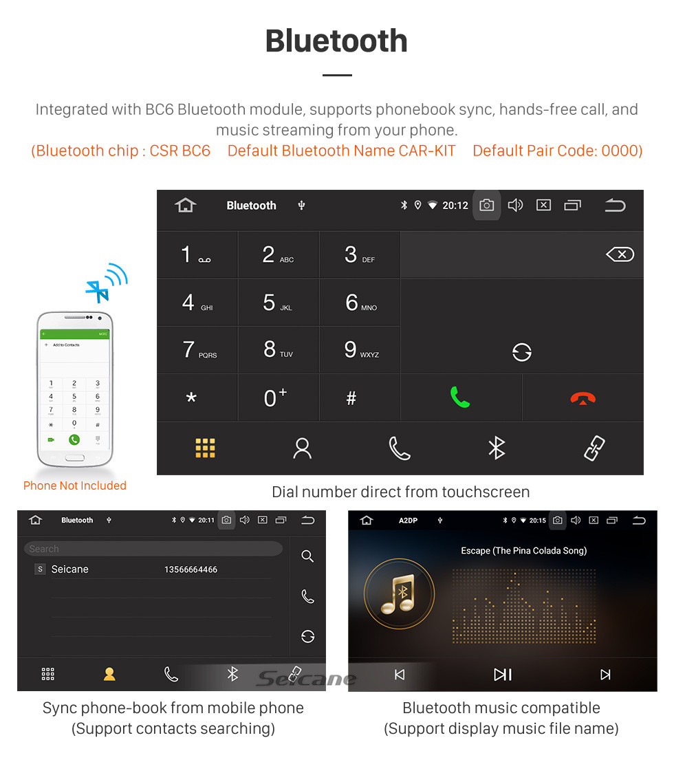 Seicane 9 Zoll Android 13.0 Für 2014 SAIPA SAINA Radio GPS Navigationssystem mit HD Touchscreen Bluetooth Carplay Unterstützung OBD2