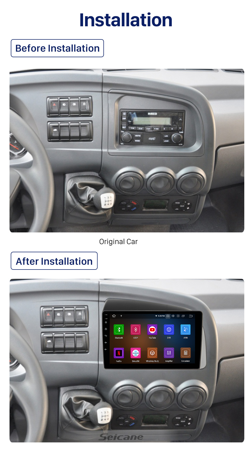 For IVECO BRONTE LHD 20142016 Radio Android 10.0 HD