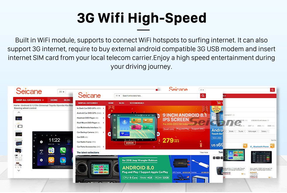 Seicane 9-Zoll-HD-Touchscreen für 2012 Mahindra XUV500 Android 13.0 Radio GPS-Navigationssystem unterstützt 3G Wifi-Rückfahrkamera
