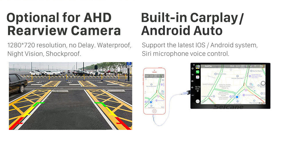 Seicane Tela sensível ao toque HD de 9 polegadas Android 11.0 para SEAT LEON LHD 2005-2012 Sistema de navegação GPS por rádio Bluetooth Suporte para carplay Câmera de backup