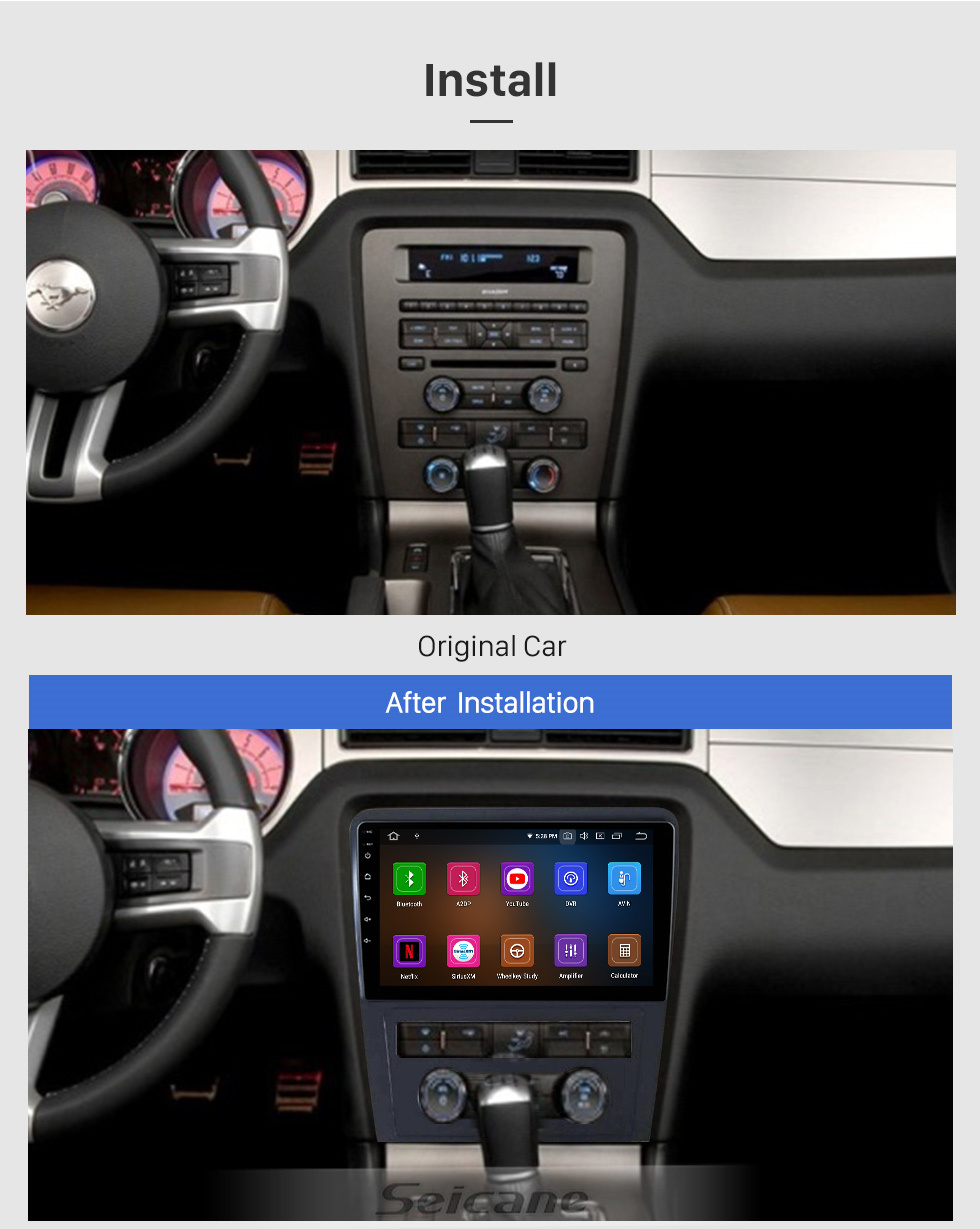 Seicane Para 2010 FORD FUSION MANUAL AC Radio 10,1 polegadas Android 11.0 HD Touchscreen Bluetooth com sistema de navegação GPS Suporte para Carplay 1080P