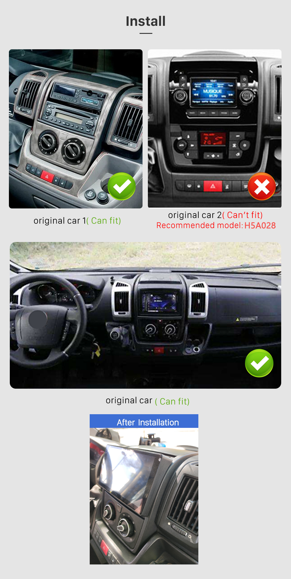Seicane 9-дюймовый Android 10.0 для 2006-2016 FIAT DUCATO LOW-END Radio Система GPS-навигации с сенсорным экраном HD Поддержка Bluetooth Carplay OBD2