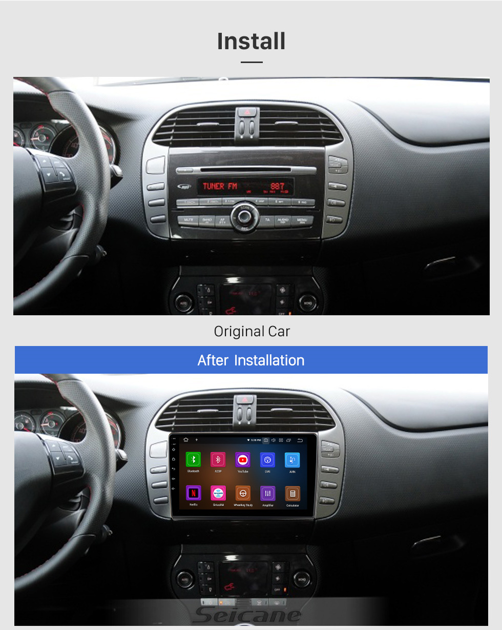  Double Din Car Stereo Multimedia with Bluetooth And 9 Hd  Touchscreen Android 11 for Fiat Bravo 2007-2012,with GPS/Car play  Android/Steering Wheel Control/Backup Camera/Mirror Link/4G WIFI,Y1 1+16g :  Electronics