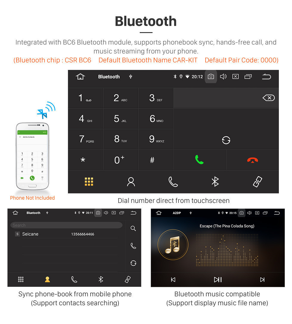 Seicane 7 Zoll Android 11.0 HD Touchscreen Universelles GPS-Navigationsradio mit Bluetooth WIFI-Unterstützung 1080P Video Lenkradsteuerung