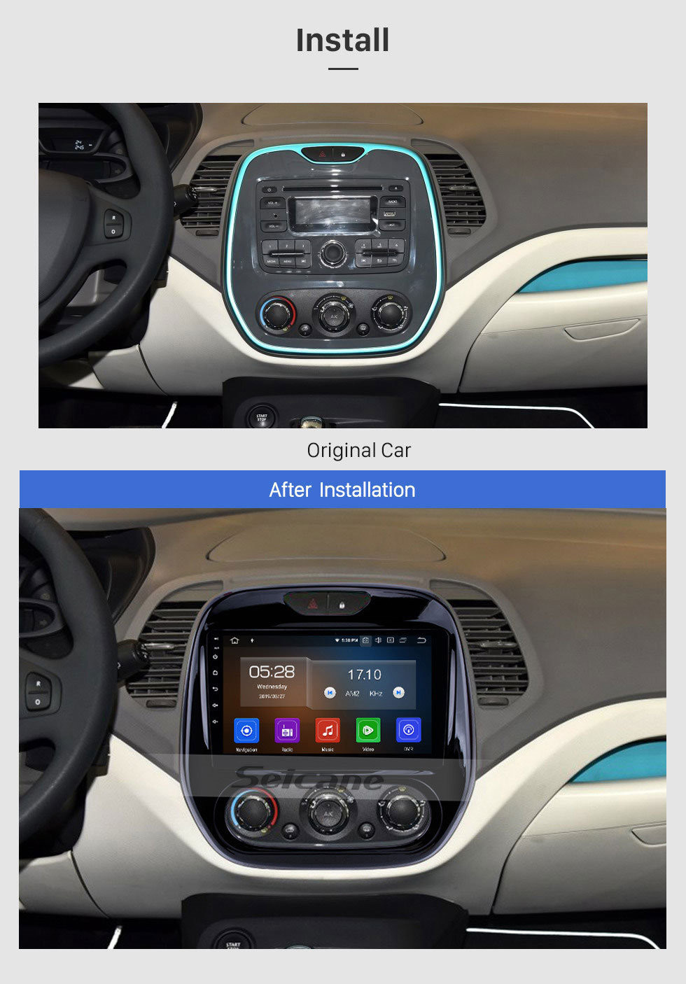 9 inch Quad-core 12.0 2011-2016 Renault Captur CLIO Samsung QM3 A/C Aftermarket Radio GPS Navigation System OBD2 4G WIFI Bluetooth DVR 4G WIFI (Manual Air Conditioning)