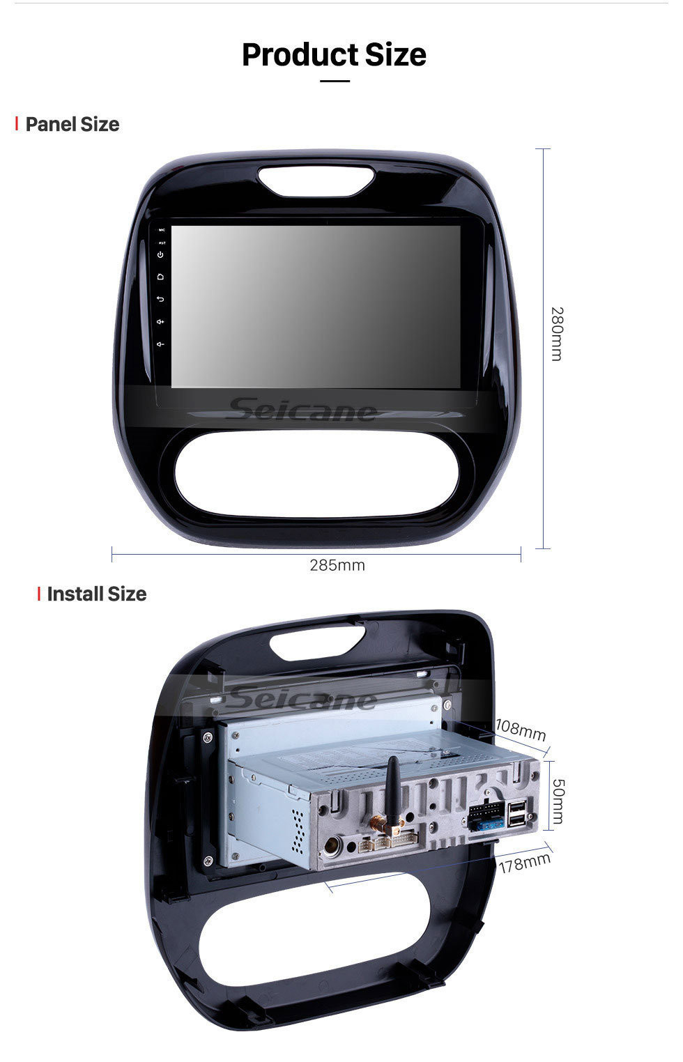 Seicane 9 polegadas Quad-core Android 11.0 2011-2016 Renault Captur CLIO Samsung QM3 Manual A / C Rádio Aftermarket Rádio Sistema de Navegação GPS OBD2 4G WIFI Bluetooth Link de Espelho Bluetooth DVR 4G WIFI (Ar Condicionado Manual)