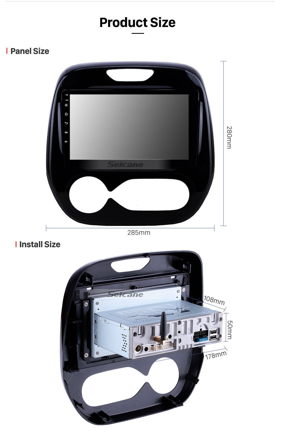 Seicane 9 дюймов 2011-2016 Renault Captur CLIO Samsung QM3 Auto A / C Aftermarket GPS навигационная система HD сенсорный экран Автомобильный радиоприемник Поддержка Bluetooth OBD2 4G WiFi DVR Mirror Link