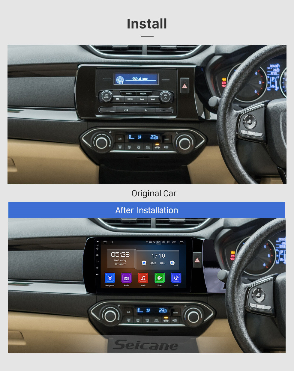Seicane HD Touchscreen 2018-2019 Honda Amaze RHD 9 Polegada Android 11.0 Sistema de Navegação GPS Do Carro Auto rádio com WIFI Bluetooth música USB FM Suporte SWC Digital TV OBD2 DVR