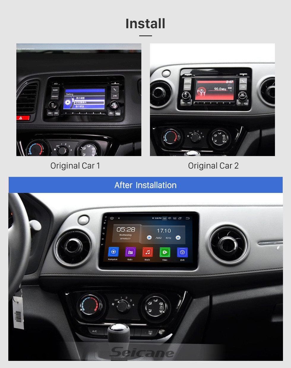 Seicane 10,1 Zoll Android 11.0 Radio für 2014-2016 Honda XRV mit HD Touchscreen GPS Nav Carplay Bluetooth FM Unterstützung DVR TPMS Lenkradsteuerung 4G Wlan SD