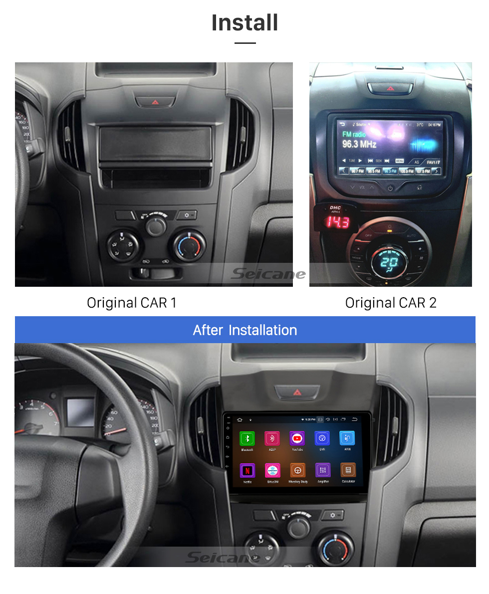 9 pouces Radio HD écran tactile Android 12.0 pour 2012-2016 2017 2018 Chevy  Chevrolet TrailblazerS10 ISUZU D-Max DMax Système de navigation GPS avec  WIFI Bluetooth USB Mirror Link Rétroviseur AUX