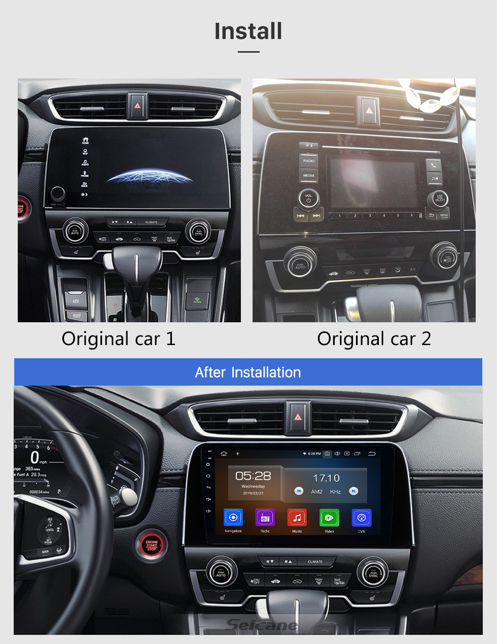 Seicane Tela Sensível Ao Toque HD 2017 2018 Honda CRV Android 11.0 9 polegada Navegação GPS Rádio Bluetooth Carplay AUX suporte de Música SWC OBD2 Link de Espelho câmera de Backup