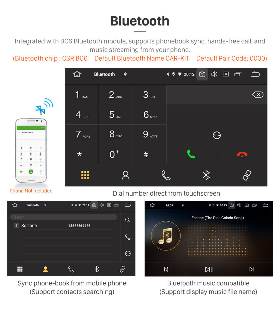 Seicane 2015 Ford Ranger Touchscreen Android 11.0 9 polegada Navegação GPS Rádio Bluetooth Player Multimídia Carplay AUX apoio TV Digital 1080 P