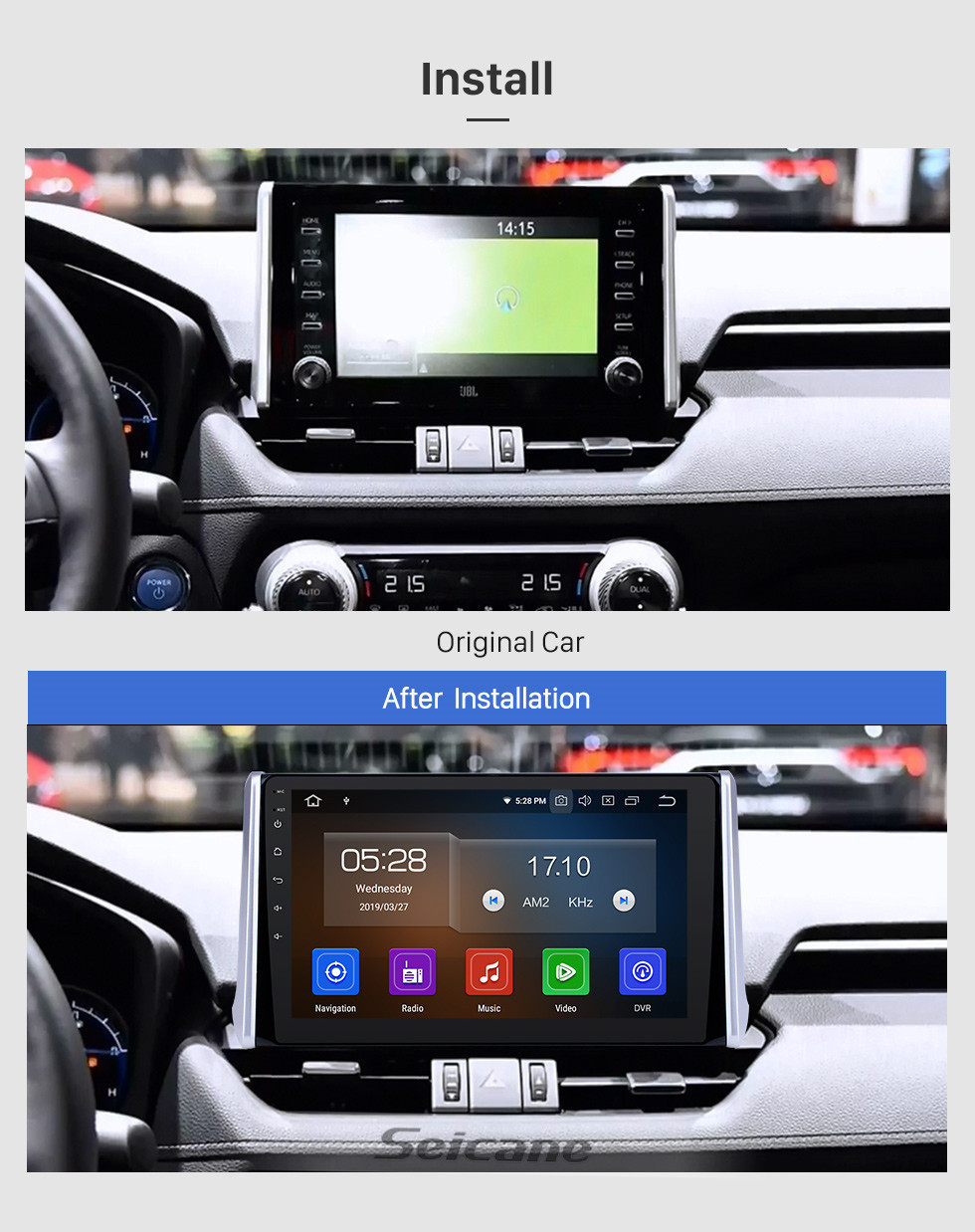 Seicane 10,1 дюймов 2019 Toyota RAV4 с сенсорным экраном Android 11.0 GPS навигация Радио Bluetooth мультимедиа плеер Carplay Music AUX с поддержкой резервного копирования 1080P