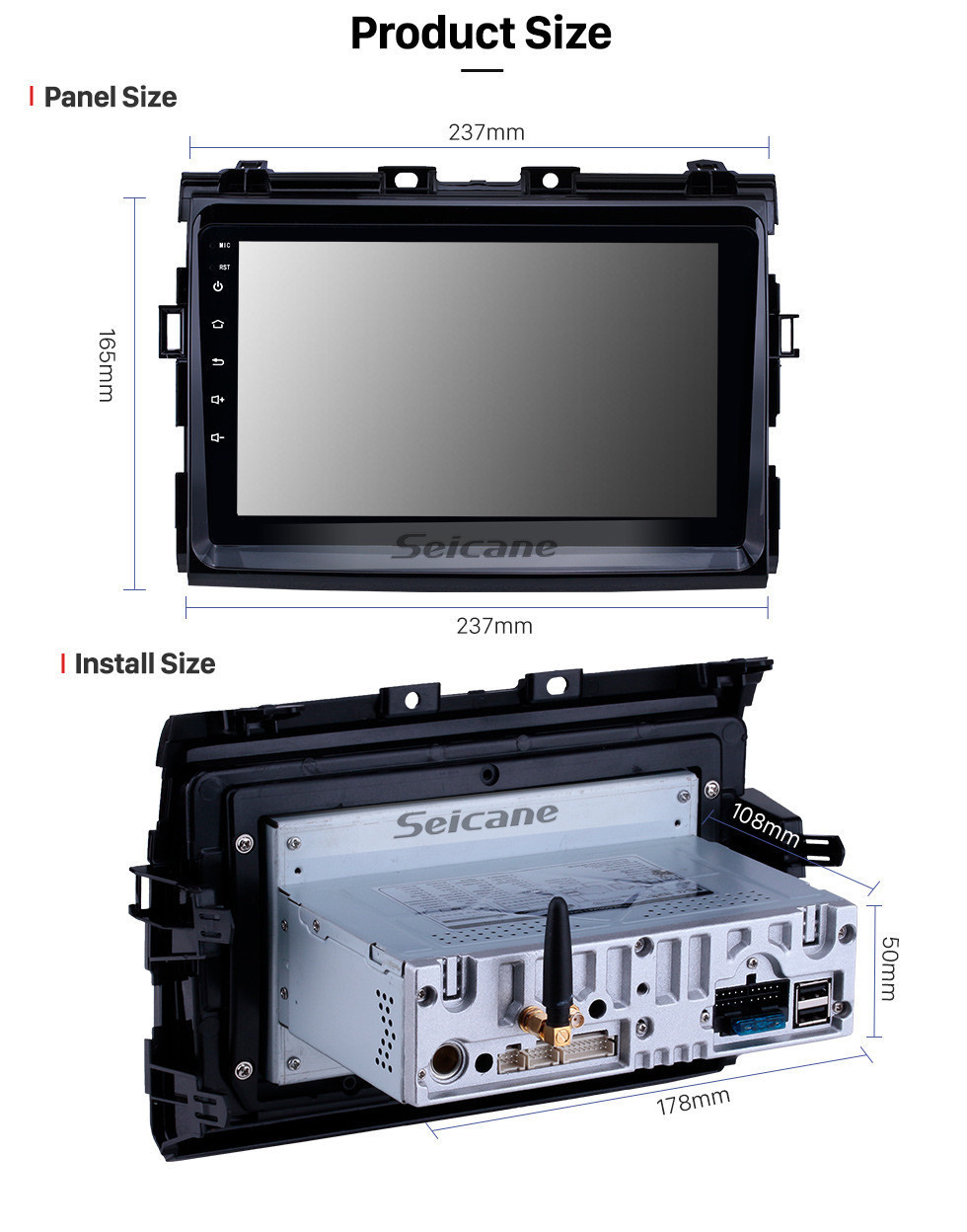 Seicane OEM 9 polegada Android 11.0 Rádio para 2006-2012 Toyota Previa Bluetooth HD Touchscreen Navegação GPS Carplay USB suporte 4G WIFI câmera Retrovisor OBD2