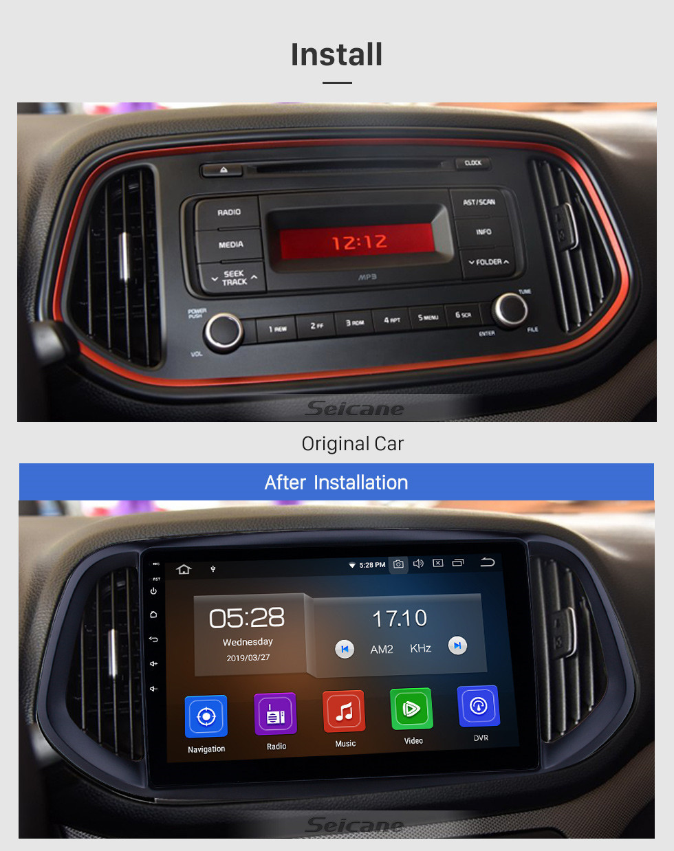 Seicane 10.1 pulgadas Android 11.0 Radio de navegación GPS para 2014 2015 2016 2017 Kia KX3 Bluetooth Wifi HD Pantalla táctil Música Soporte de Carplay Cámara de reserva 1080P