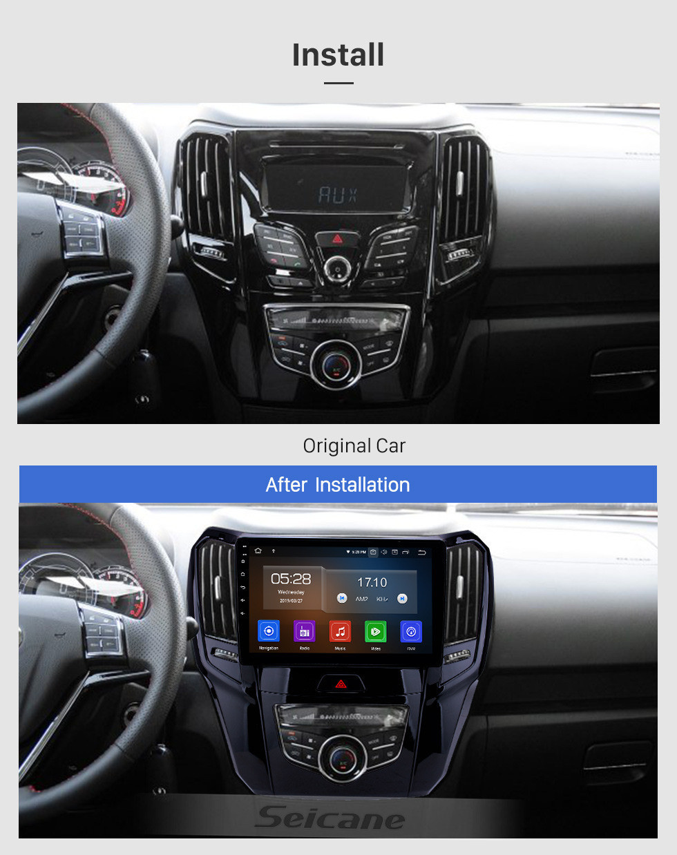 Seicane 10,1 pouces Android 11.0 Radio de navigation GPS pour 2014 2015 Grande Muraille M4 Bluetooth Wifi HD Touchscreen Carplay soutien DAB + Commande au volant