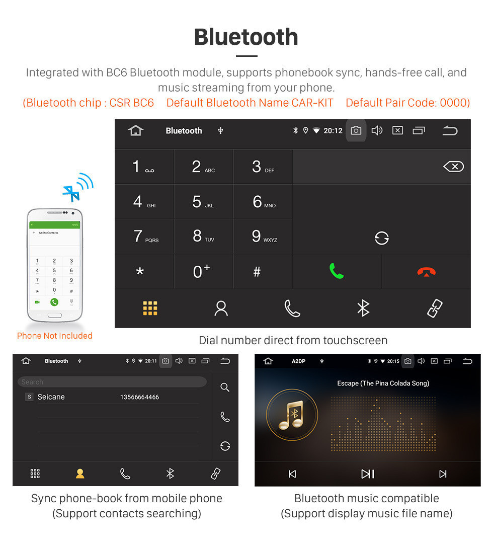 Seicane 10,1 pouces Android 11.0 Radio de navigation GPS pour 2014 2015 Grande Muraille M4 Bluetooth Wifi HD Touchscreen Carplay soutien DAB + Commande au volant