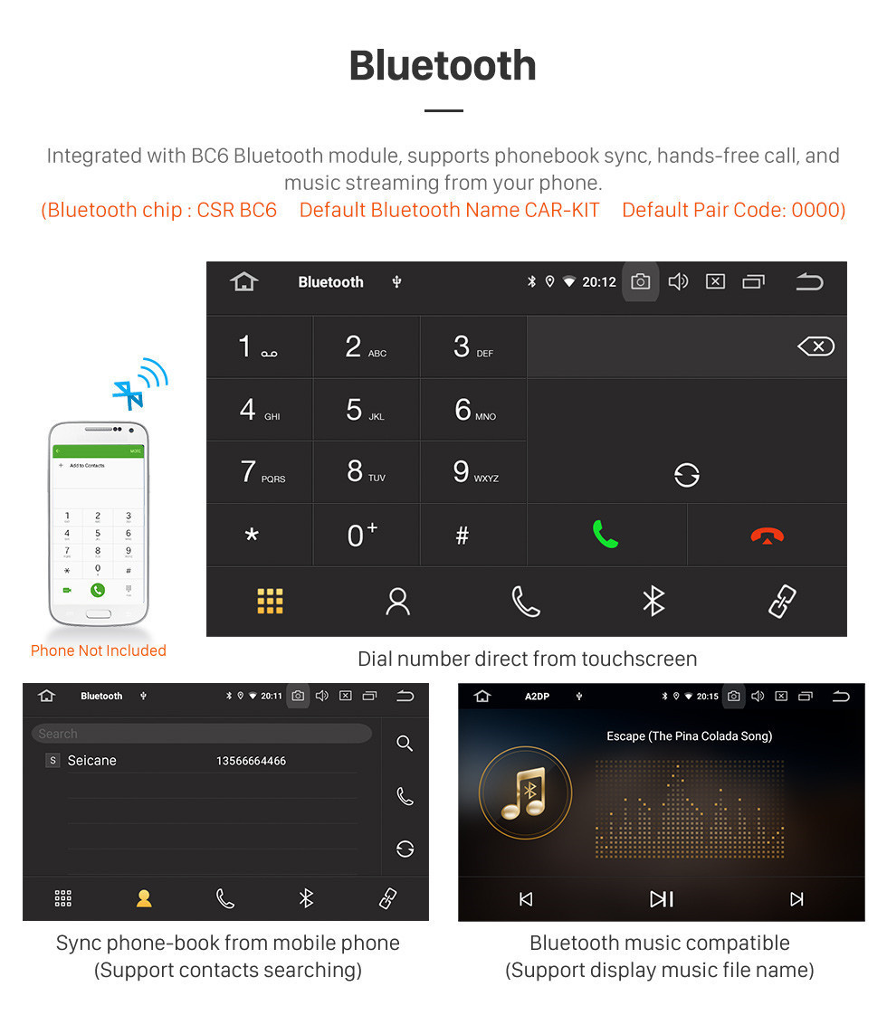 Seicane 10.1 pouces 2017 Nissan Micra Android 11.0 Navigation Radio Radio Bluetooth HD Écran Tactile AUX USB Musique Carplay soutien 1080 P Vidéo Miroir Lien