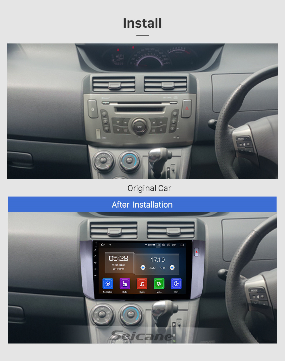 Seicane 10,1-дюймовый Android 11.0 радио для 2010-2017 Toyota ALZA Bluetooth Wifi HD с сенсорным экраном AUX GPS навигация Carplay Поддержка USB DVR Цифровое ТВ TPMS