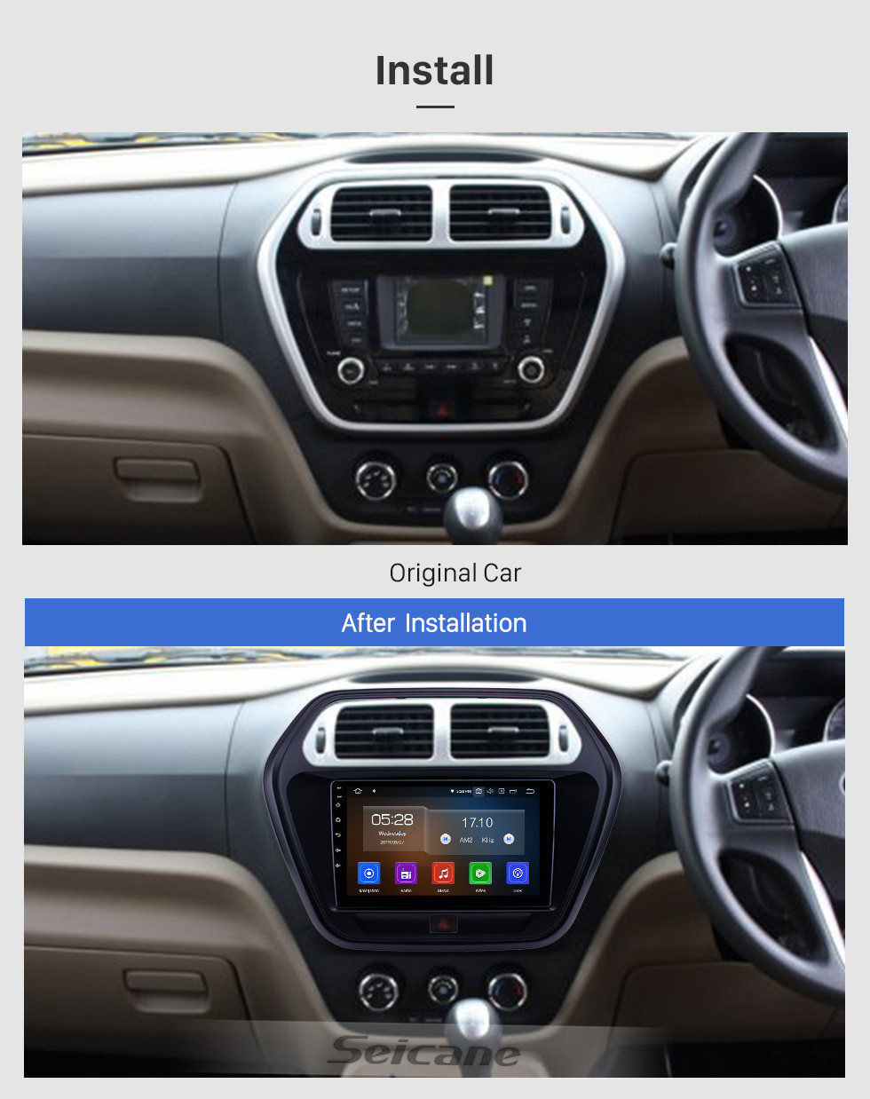 Seicane Écran tactile HD 2015 Mahindra TUV300 Android 11.0 9 pouces GPS Navigation Radio Bluetooth USB Carplay WIFI AUX soutien DAB + Contrôle au volant