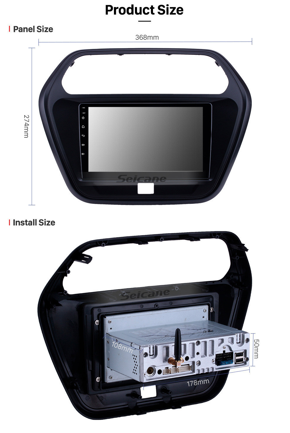 Seicane HD Touchscreen 2015 Mahindra TUV300 Android 11.0 9 Zoll GPS Navigationsradio Bluetooth USB Carplay WIFI AUX Unterstützung DAB + Lenkradsteuerung