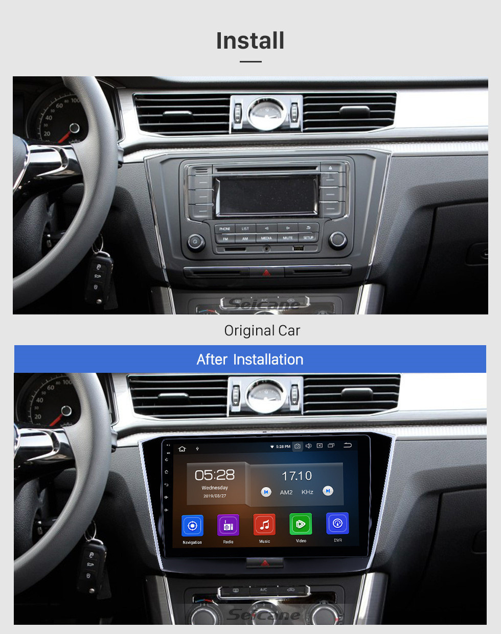 Seicane 10.1 inch 2016-2018 VW Volkswagen Passat Android 11.0 GPS Navigation Radio Bluetooth HD Touchscreen AUX USB Carplay support Mirror Link