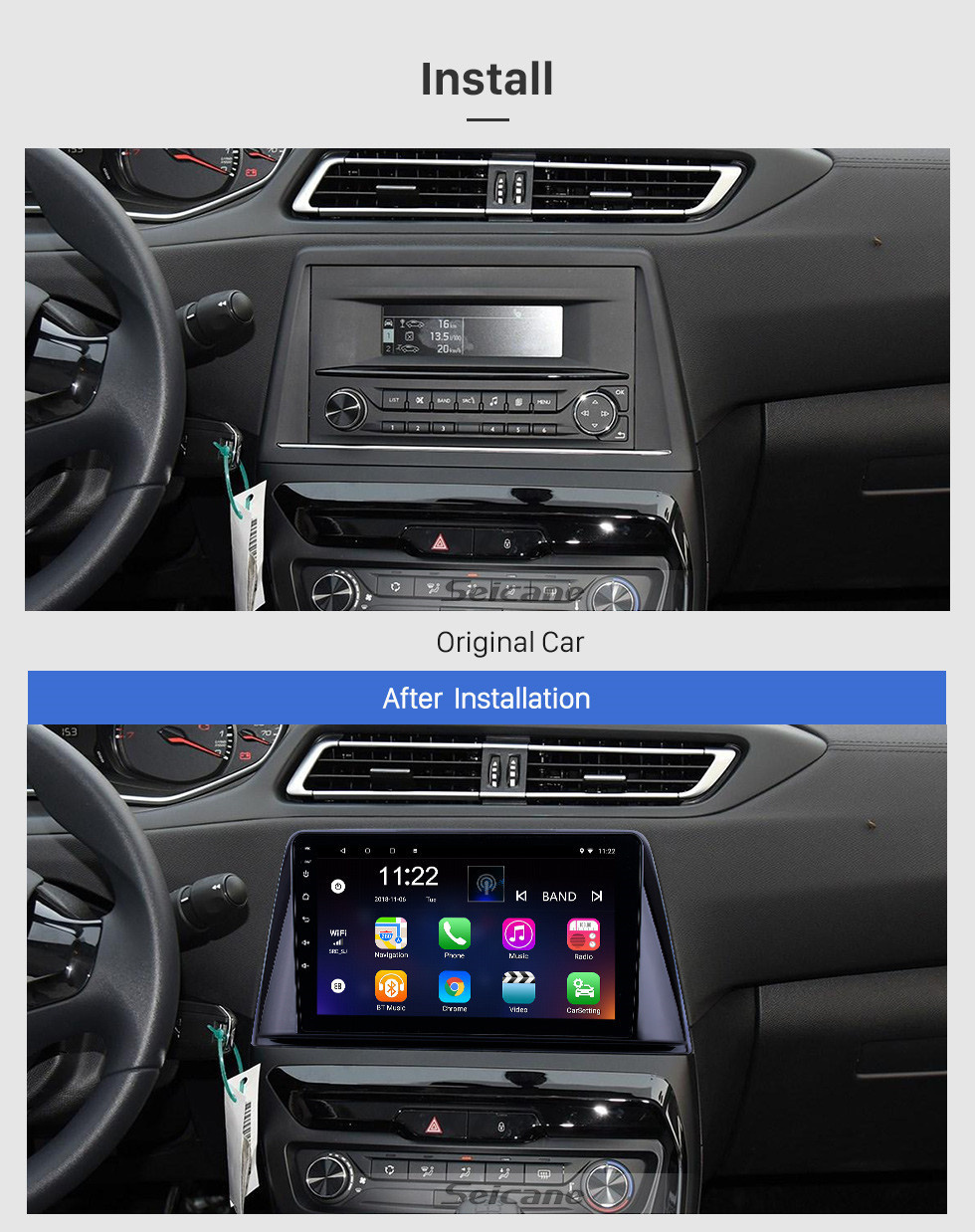 Android 12.0 9 inch GPS Navigation Radio for 2016-2018 Peugeot 308 with HD  Touchscreen Carplay Bluetooth WIFI support TPMS OBD2