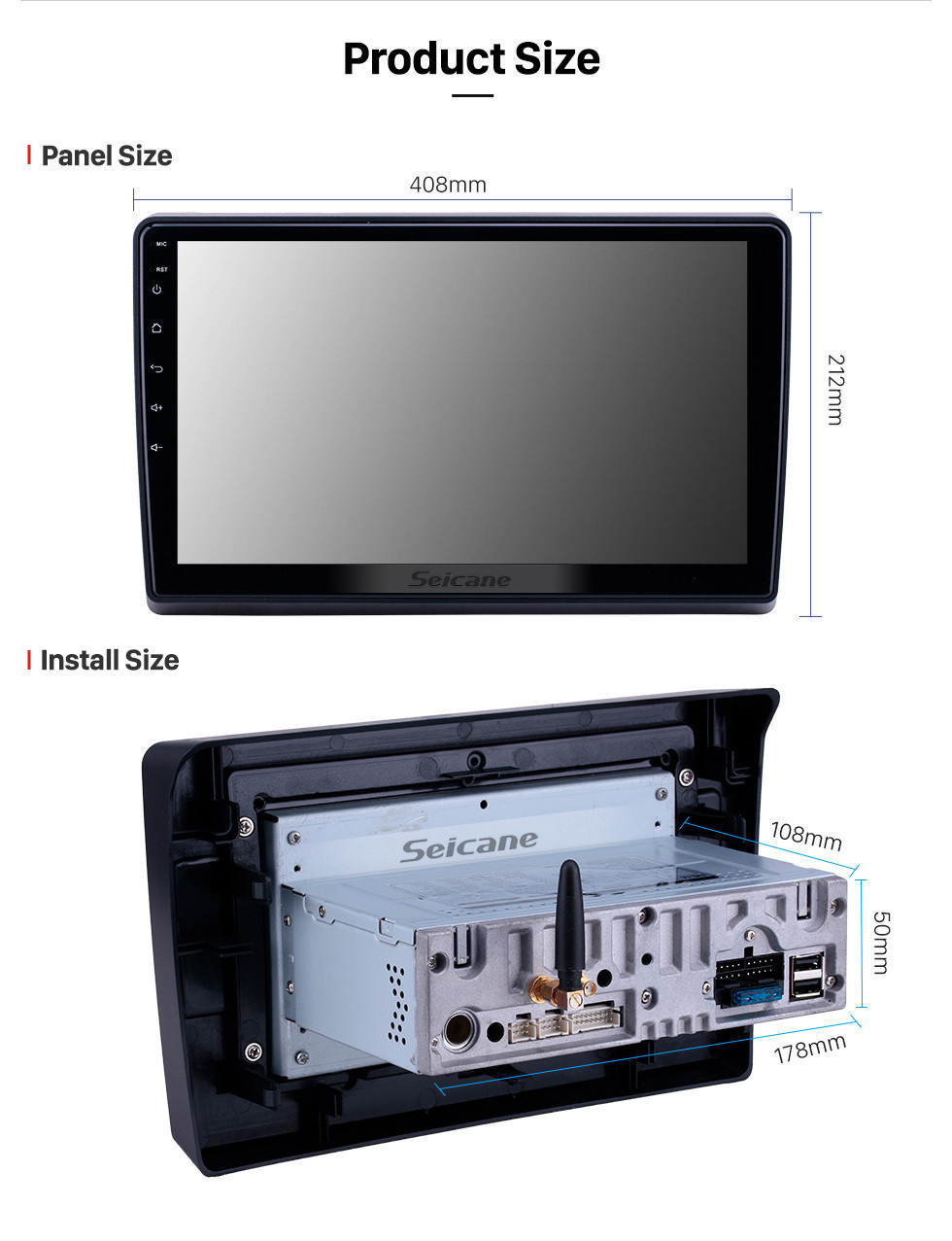 Seicane 10,1 Zoll Android 11.0 GPS Navigationsradio für 2009-2019 Ford New Transit Bluetooth HD Touchscreen AUX Carplay Unterstützung Backup-Kamera