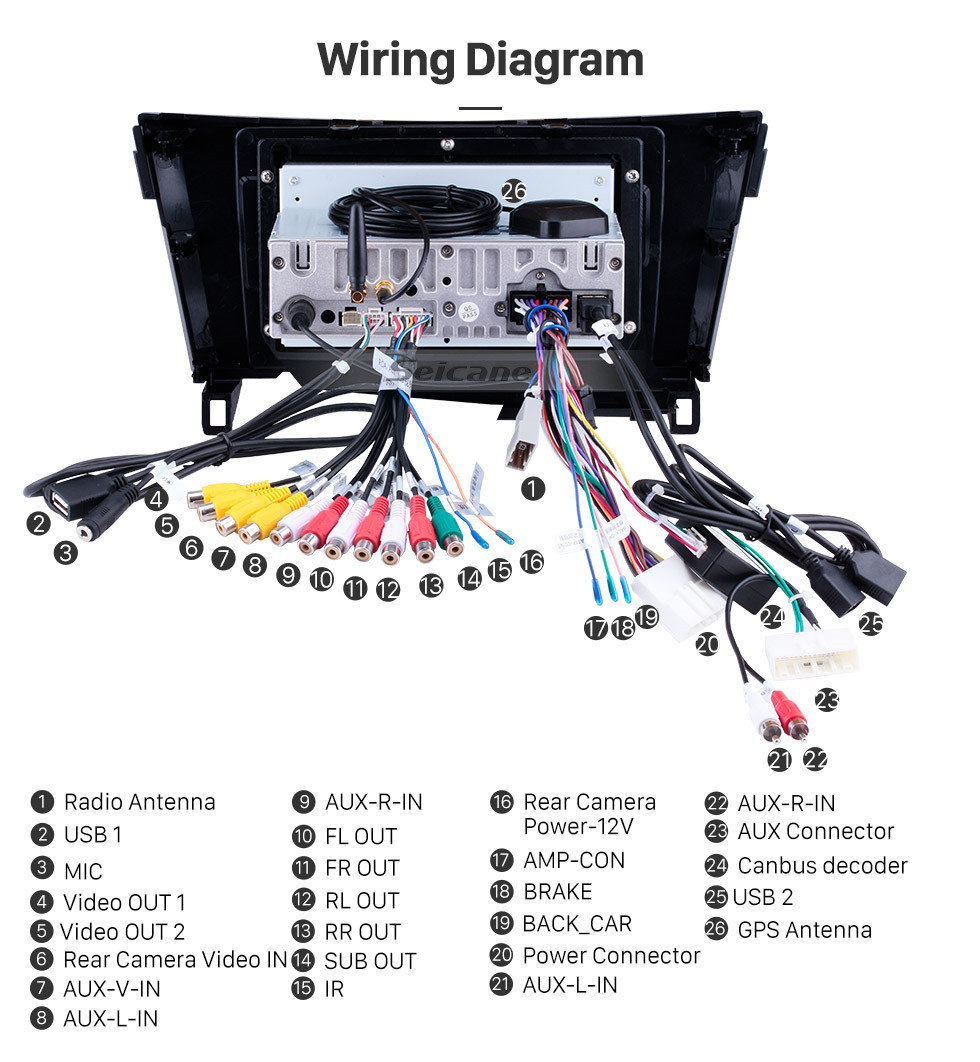 Android 9.0 GPS Navigation System Stereo for 2012 2013 ... nissan x trail radio wiring diagram 